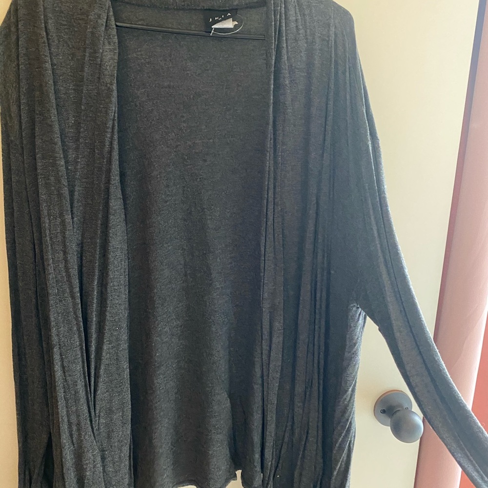 Gray, long sleeve cardigan